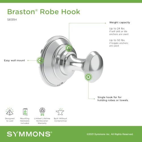 Durable Wall-Mounted Towel Robe Holder in Polished Chrome