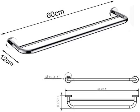 Sturdy Wall-Mounted Towel Holder 60Cm Stainless Steel Towel Rail Space-Saving Design