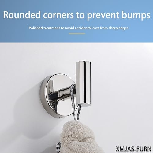 Sturdy 304 Stainless Steel Bathroom Towel Hook Pair Black