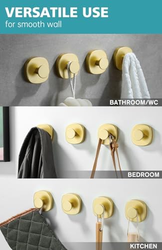 4-Piece Suction Cup Hooks for Bathroom
