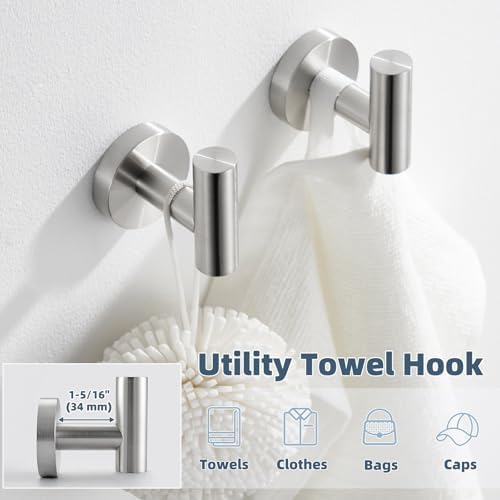 Sturdy 304 STEEL towel hook pair