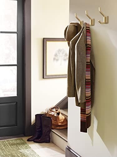 Champagne Bronze Double-Pronged Wall Hook for Coats Backpacks