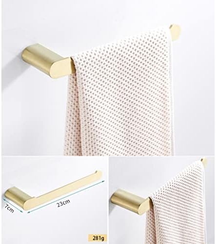 BOCbco Towel Rail Wall-Mounted Towel Bar Brushed Gold Bathroom Kitchen Towel Organizer