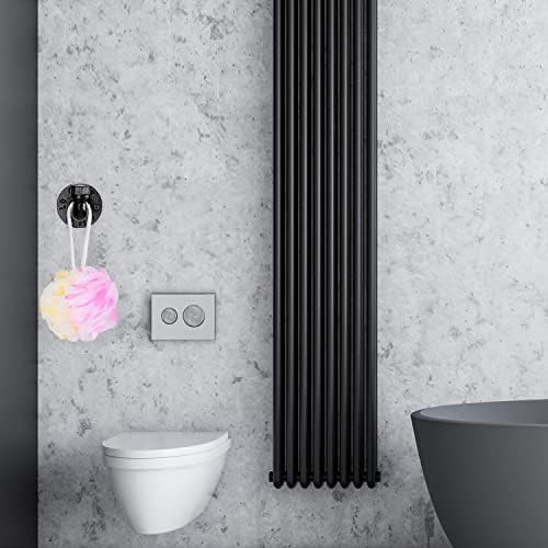Pynsseu 6-Piece Industrial Pipe Hooks Matte Black