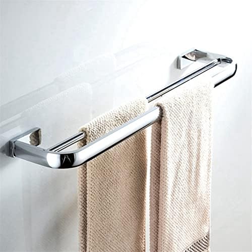 Sturdy Towel Rail Double-Layer Organizer Polished Chrome Easy to Install