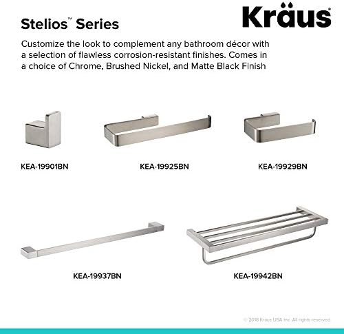 Kraus Stelios Bath Robe Towel Hook Brushed Nickel Finish