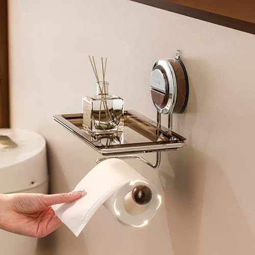 Drill-Free Suction Toilet Paper Holder Durable Stylish Bathroom Essential