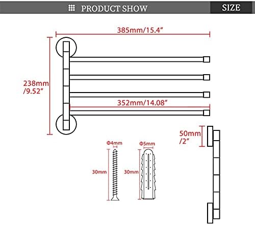 Stainless Steel Towel Rail Wall-Mounted Swivel Towel Bar
