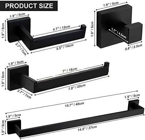 Stylish Black Bathroom Accessories Set for Modern Home