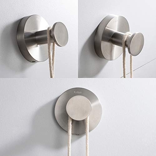 Kraus Elie Bathroom Robe Towel Hook Brushed Nickel Heavy Duty