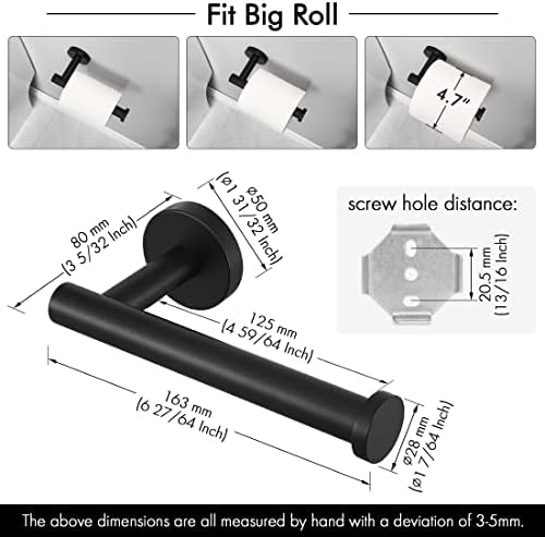 KES Matte Black Hand Towel Bar Rust-Resistant Easy to Install