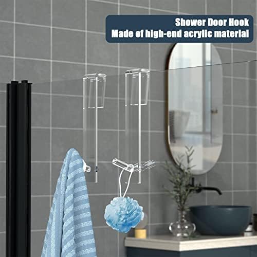 DNCG Clear Glass Door Hooks Extendable Durable Towel Robe Hook
