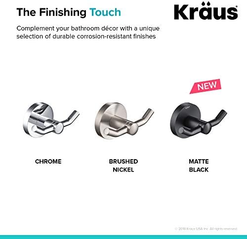 Kraus Elie Bathroom Robe Hook with Towel Chrome