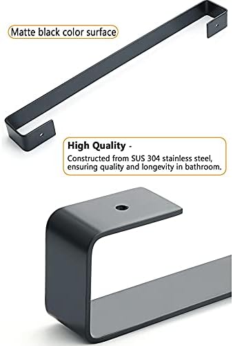 Towel Rail Wall-Mounted 40cm Stainless Steel Easy Install BlackWhite