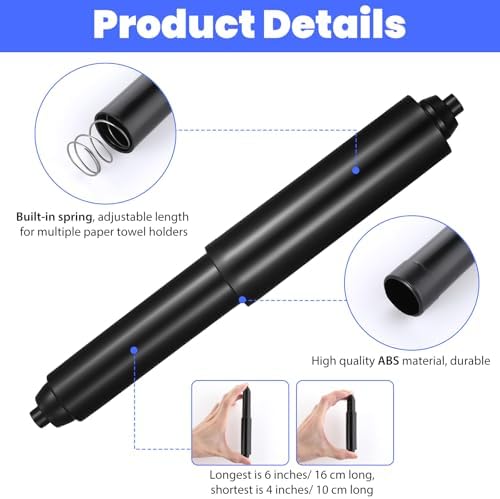 2-Pack Black Toilet Paper Spring Rods