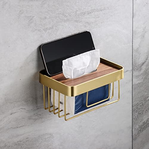 Burgundy-WDDGPZ1 Brushed Gold Aluminum toilet paper holder with phone stand Bathroom Organizer