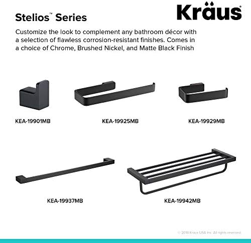 Kraus Stelios Bathroom Robe and Towel Hook Stunning Modern DesignMatte Black Finish