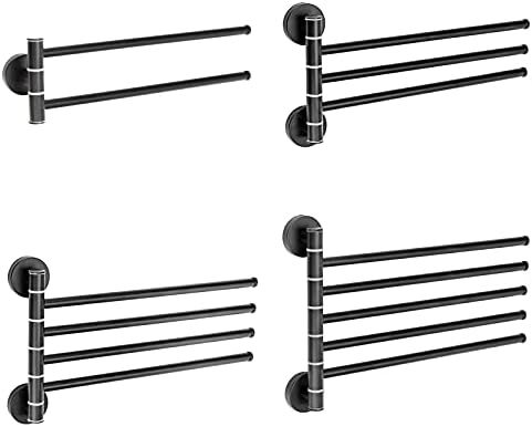 Black Towel Rail SilverBlack Stainless Steel Rotating Bathroom Towel Holder