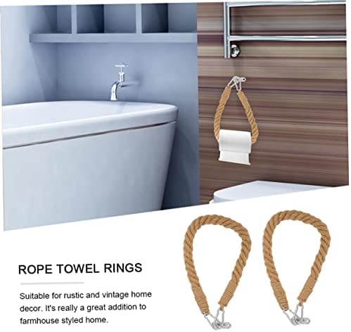 2-Piece Rustic Rope Toilet Holders 40cm Wall Mount