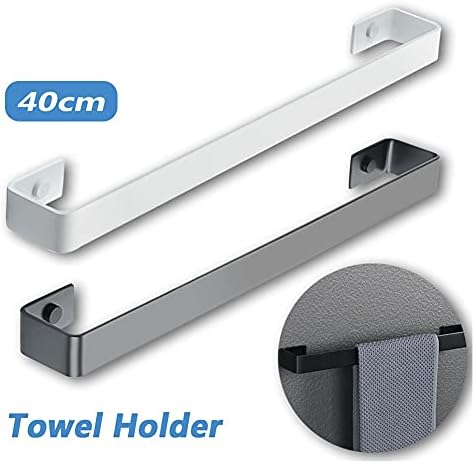 Towel Rail Wall-Mounted 40cm Stainless Steel Easy Install BlackWhite