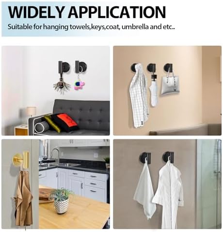 Kruodop Adhesive Towel Robe Hooks 4-Piece Set Stainless Steel