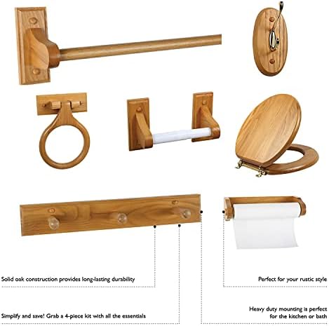 Rustic Oak Double Robe Hook