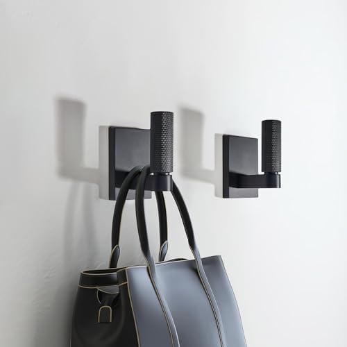 TUNNY 3-Pack Bathroom Bedroom Robe Hooks Elegant Matte Black Design