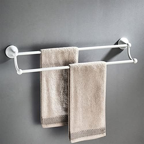 Double Towel Bar Black Brushed Chrome Wall Mounted Towel Rail