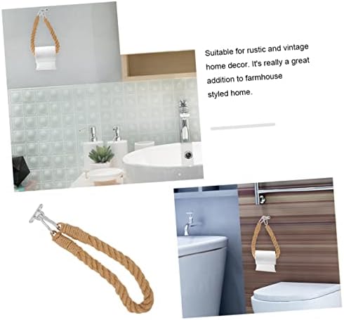 2-Piece Rustic Rope Toilet Holders 40cm Wall Mount