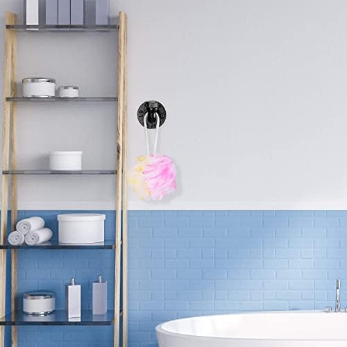 Pynsseu 6-Piece Industrial Pipe Hooks Matte Black
