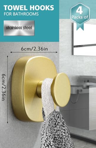 4-Piece Suction Cup Hooks for Bathroom