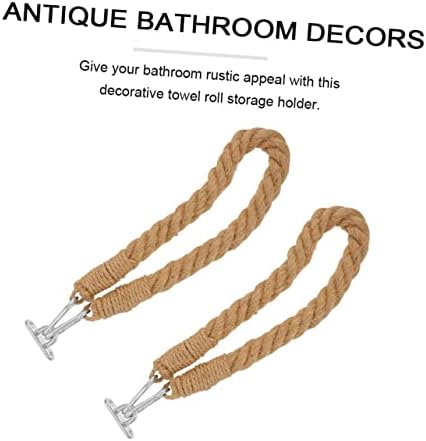 2-Piece Rustic Rope Toilet Holders 40cm Wall Mount