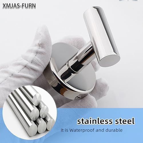 Sturdy 304 Stainless Steel Bathroom Towel Hook Pair Black
