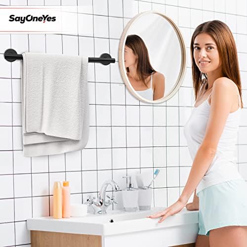 SAYONEYES Matte Black Towel Bar 18 Inch