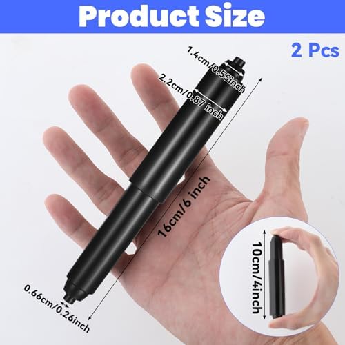2-Pack Black Toilet Paper Spring Rods