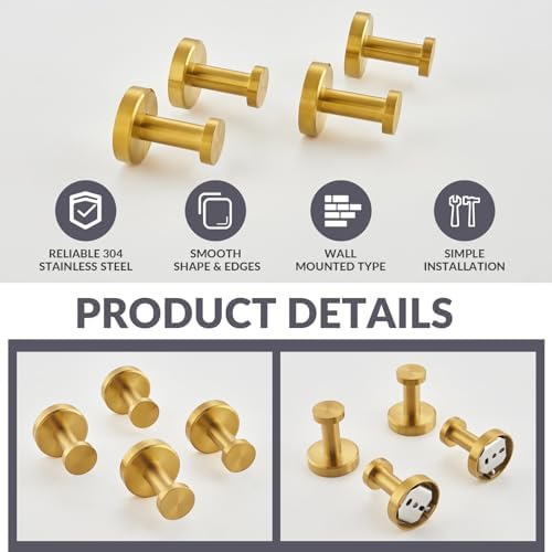 Sturdy Round Robe Towel Hook Set