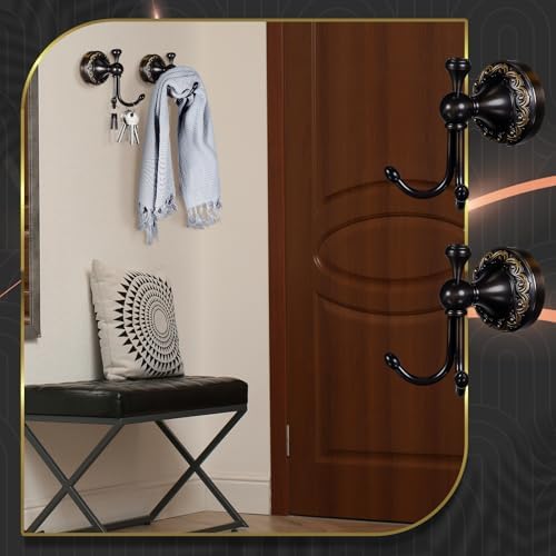 Double Oil-Rubbed Bronze Towel Hook Set