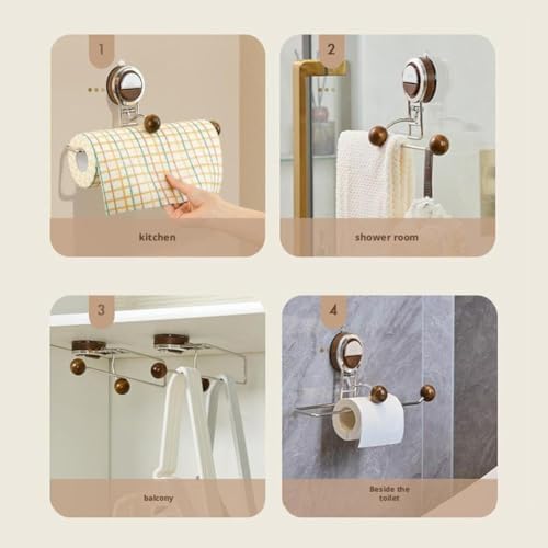 Premium Toilet Paper Holder with Suction Cup No Drilling Installation