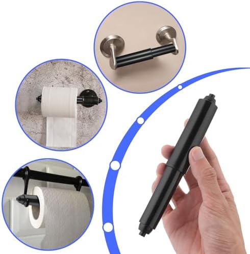 2-Pack Black Toilet Paper Spring Rods