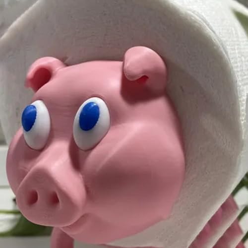 Funny Toilet Paper Roll Holder Pig Desk Organizer