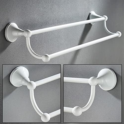 Double Towel Bar Black Brushed Chrome Wall Mounted Towel Rail