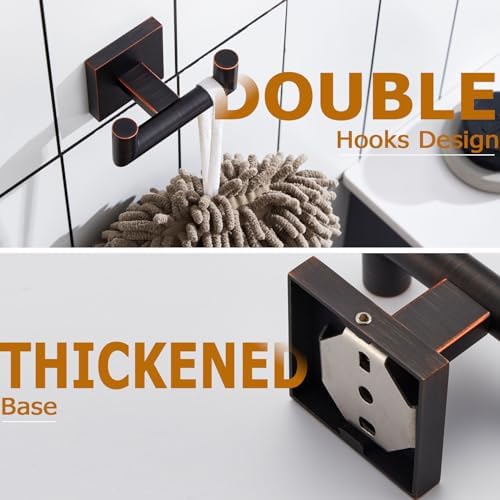 KOKOSIRI Robe Hooks Bathroom Double Towel Coat Hook Set