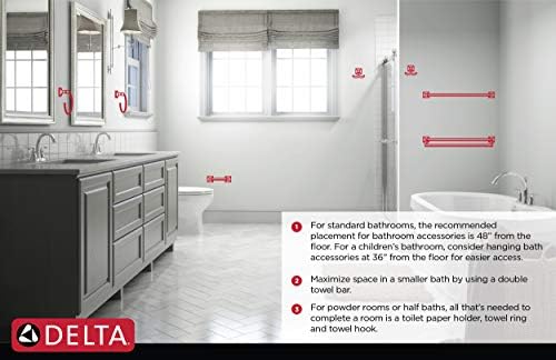 Delta 77235 SS Galoeon Robe Hook Stainless Wall-Mounted Bath Organizer