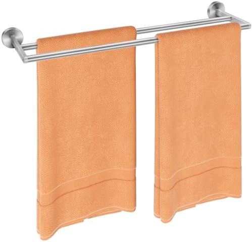 Double Towel Bar 24 Inch Black Stainless Steel Towel Holder