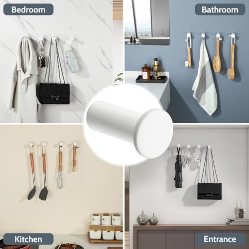 Coat Hooks Wall-Mounted Matte White