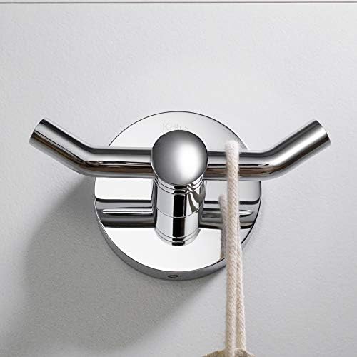 Kraus Elie Bathroom Robe Hook with Towel Chrome