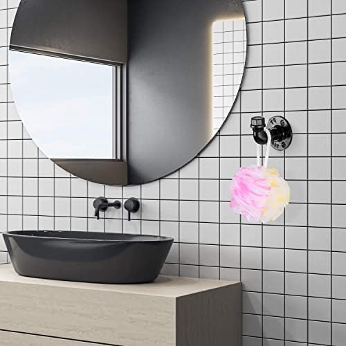 Pynsseu 6-Piece Industrial Pipe Hooks Matte Black