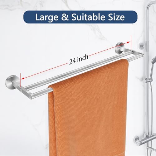 Double Towel Bar 24 Inch Black Stainless Steel Towel Holder