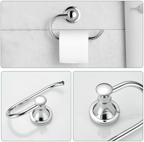 Hoimpro Chrome 4-Piece Bathroom Bath Set Modern Luxury for Your Bathroom