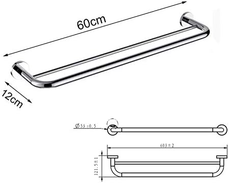 Wall-Mounted Double Towel Rail 60cm Stainless Steel